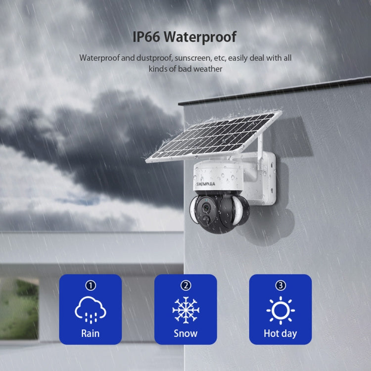 SHIWOJIA IP66 Waterproof 4G 3MP Solar Dome IP Camera, Two-way Audio & PIR Motion Detection & Night Vision, Version:US(White) - Wireless Camera by buy2fix | Online Shopping UK | buy2fix