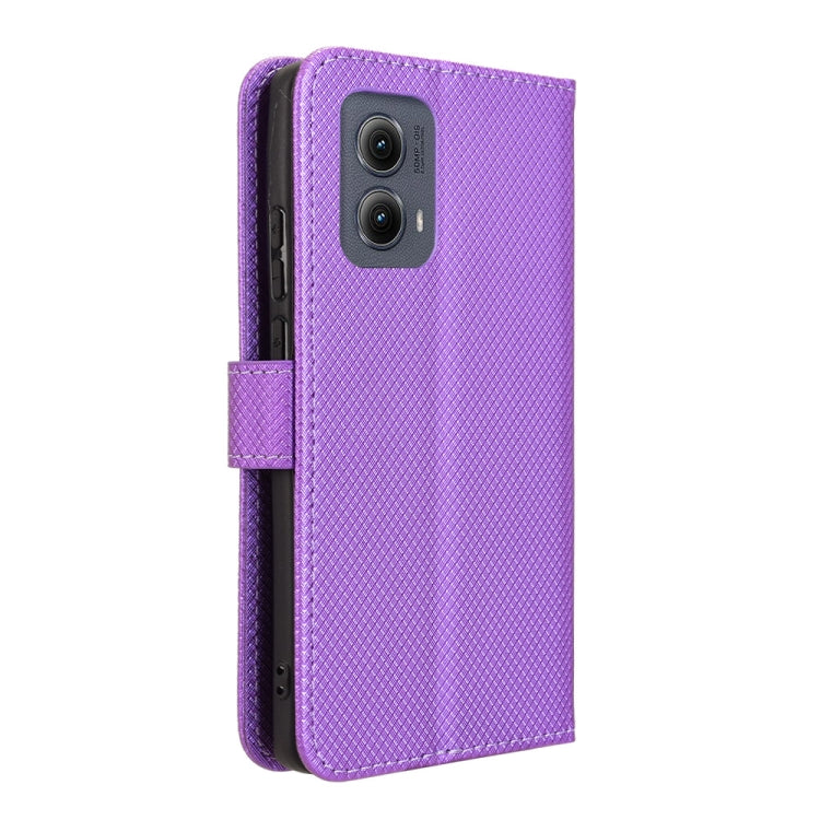 For Motorola Edge 2024 5G Diamond Texture Leather Phone Case(Purple) - Motorola Cases by buy2fix | Online Shopping UK | buy2fix