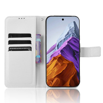 For Google Pixel 9 Diamond Texture Leather Phone Case(White) - Google Cases by buy2fix | Online Shopping UK | buy2fix