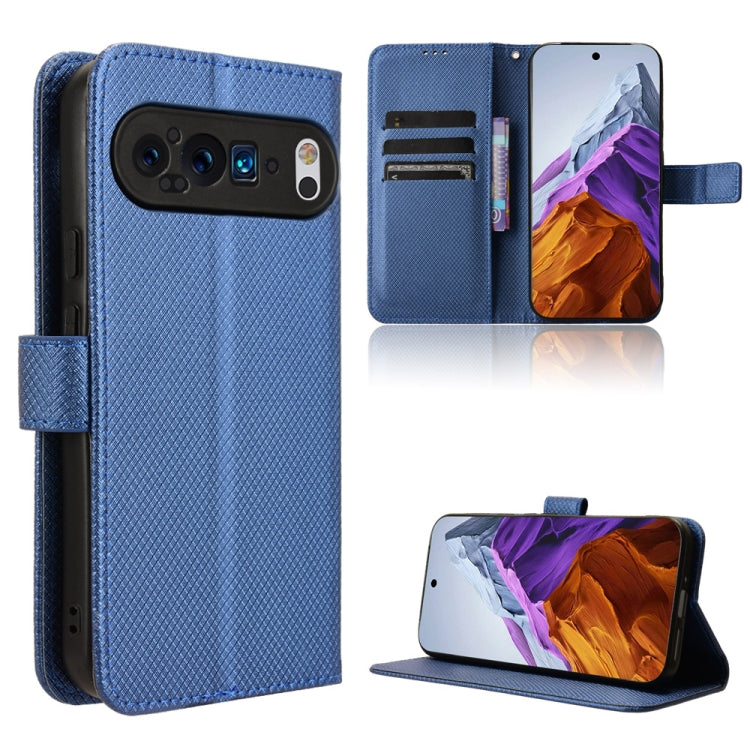 For Google Pixel 9 Diamond Texture Leather Phone Case(Blue) - Google Cases by buy2fix | Online Shopping UK | buy2fix