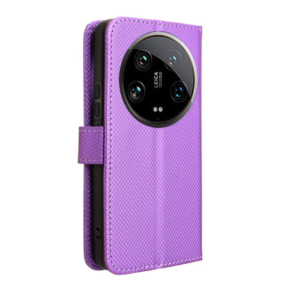 For Xiaomi 14 Ultra Diamond Texture Leather Phone Case(Purple) - 14 Ultra Cases by buy2fix | Online Shopping UK | buy2fix