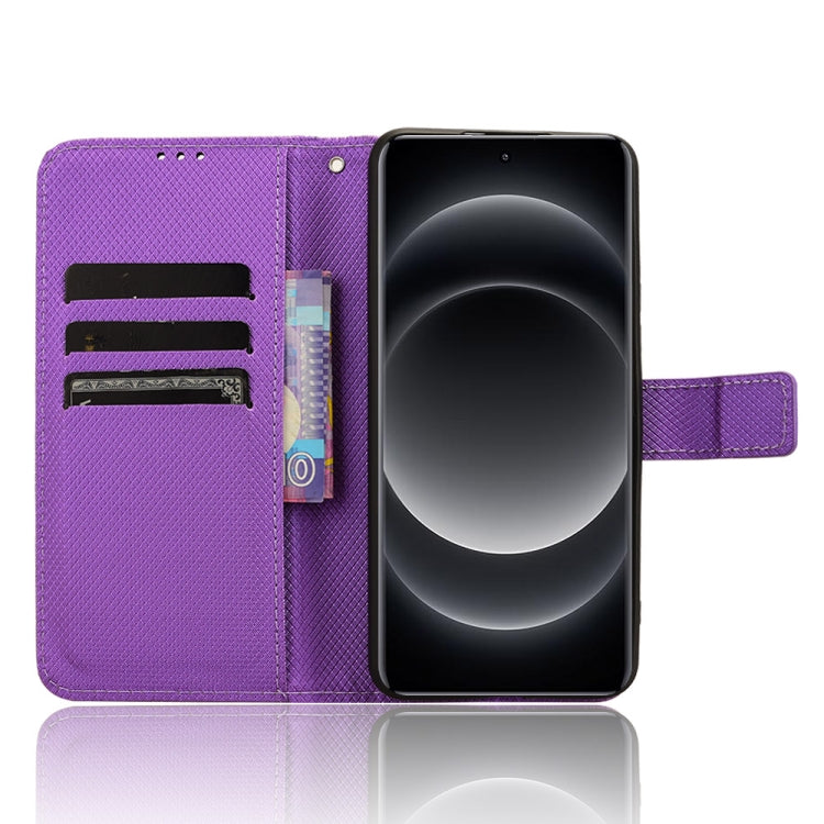 For Xiaomi 14 Ultra Diamond Texture Leather Phone Case(Purple) - 14 Ultra Cases by buy2fix | Online Shopping UK | buy2fix