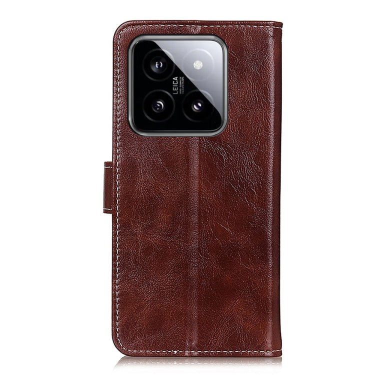 For Xiaomi 14 Pro Retro Crazy Horse Texture Leather Phone Case(Brown) - 14 Pro Cases by buy2fix | Online Shopping UK | buy2fix