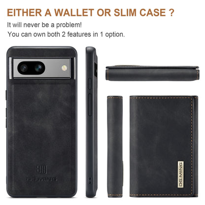 For Google Pixel 7A DG.MING M1 Series 3-Fold Multi Card Wallet + Magnetic Phone Case(Black) - Google Cases by DG.MING | Online Shopping UK | buy2fix