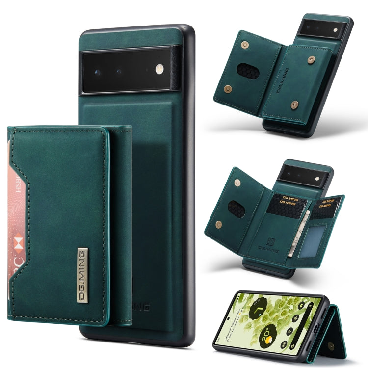 For Google Pixel 6 DG.MING M2 Series 3-Fold Multi Card Bag + Magnetic Phone Case(Green) - Google Cases by DG.MING | Online Shopping UK | buy2fix