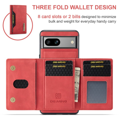 For Google Pixel 8A DG.MING M2 Series 3-Fold Multi Card Bag + Magnetic Phone Case(Red) - Google Cases by DG.MING | Online Shopping UK | buy2fix