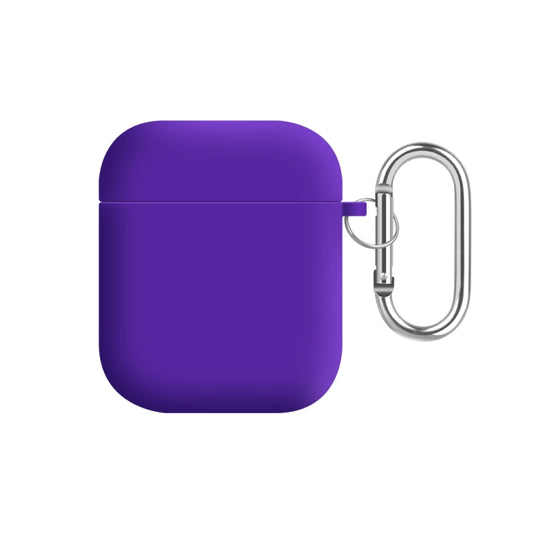 For AirPods 2 / 1 PC Lining Silicone Bluetooth Earphone Protective Case(Dark Purple) - For AirPods 1/2 by buy2fix | Online Shopping UK | buy2fix