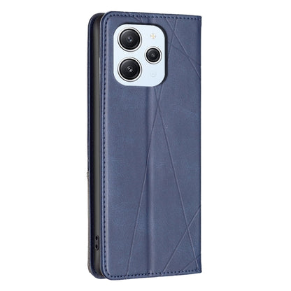 For Xiaomi Redmi 12 4G Rhombus Texture Magnetic Leather Phone Case(Blue) - Xiaomi Cases by buy2fix | Online Shopping UK | buy2fix