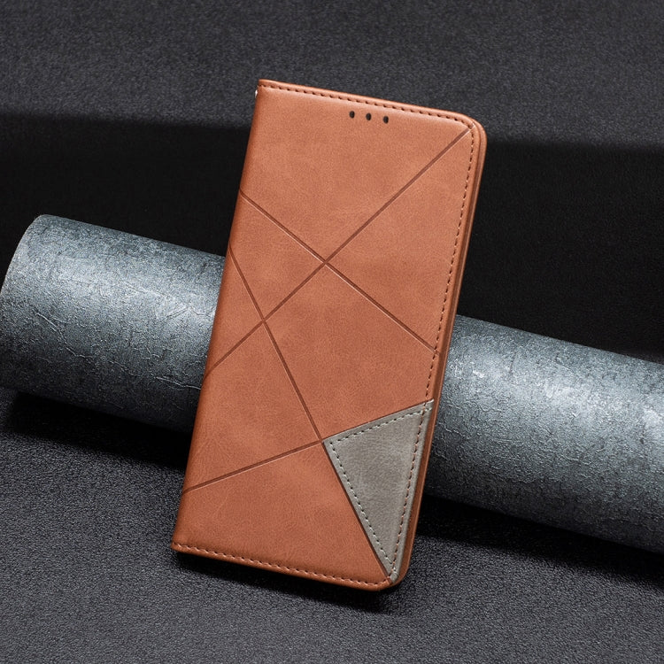 For Xiaomi Redmi A3 Rhombus Texture Magnetic Leather Phone Case(Brown) - Xiaomi Cases by buy2fix | Online Shopping UK | buy2fix