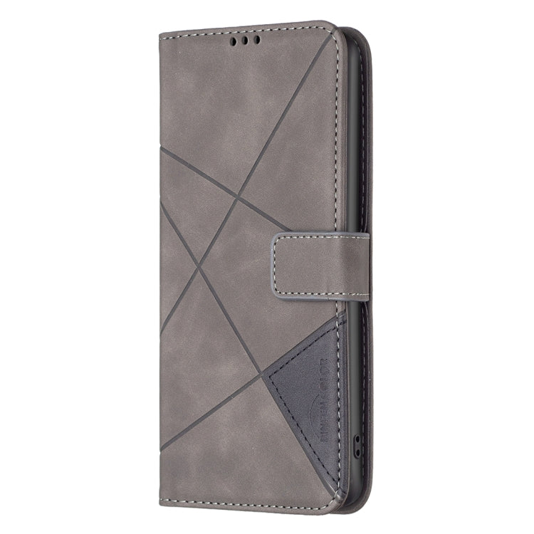 For Google Pixel 9 Pro Magnetic Buckle Rhombus Texture Leather Phone Case(Grey) - Google Cases by buy2fix | Online Shopping UK | buy2fix