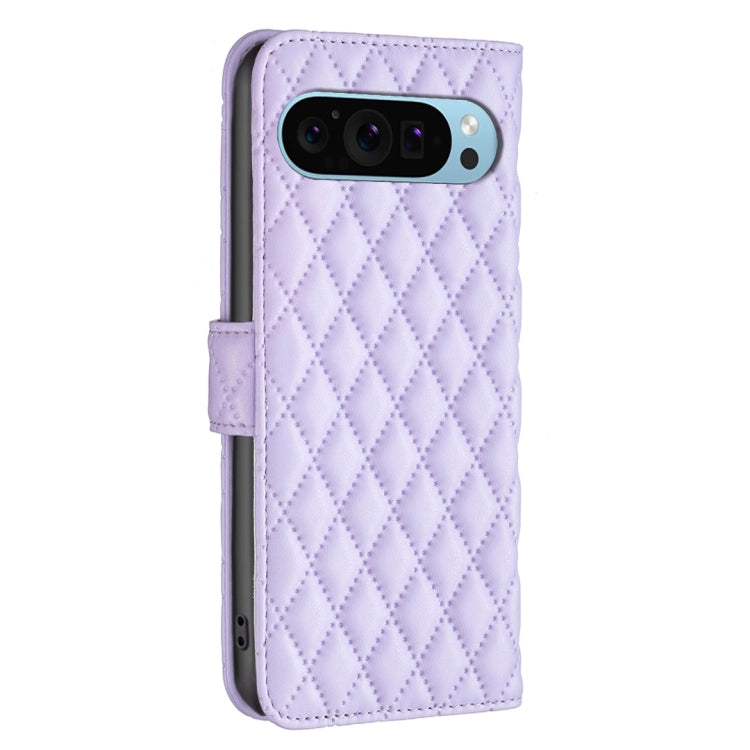 For Google Pixel 9 Diamond Lattice Wallet Leather Flip Phone Case(Purple) - Google Cases by buy2fix | Online Shopping UK | buy2fix