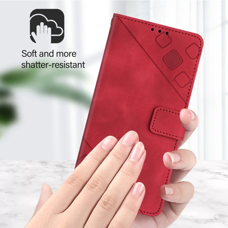 For Xiaomi Redmi K70 / K70 Pro Skin Feel Embossed Leather Phone Case(Red) - K70 Cases by buy2fix | Online Shopping UK | buy2fix