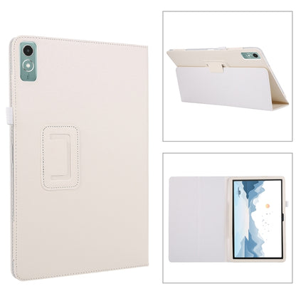 For Lenovo Xiaoxin Pad 11 2024 / M11 Litchi Texture Leather Tablet Case(White) - Lenovo by buy2fix | Online Shopping UK | buy2fix