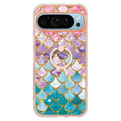 For Google Pixel 9 Pro XL Electroplating IMD TPU Phone Case with Ring(Colorful Scales) - Google Cases by buy2fix | Online Shopping UK | buy2fix