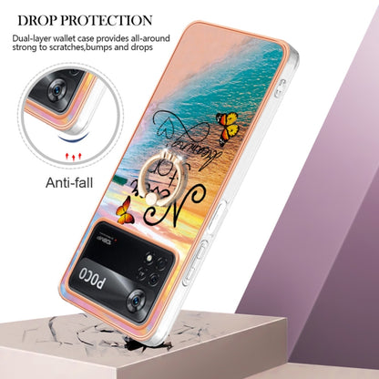 For Xiaomi Poco X4 Pro 5G Electroplating IMD TPU Phone Case with Ring(Dream Butterfly) - Xiaomi Cases by buy2fix | Online Shopping UK | buy2fix