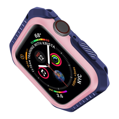 For Apple Watch Series 6 & SE & 5 & 4 44mm Shockproof Two Color Protective Case(Blue Pink) - Watch Cases by buy2fix | Online Shopping UK | buy2fix