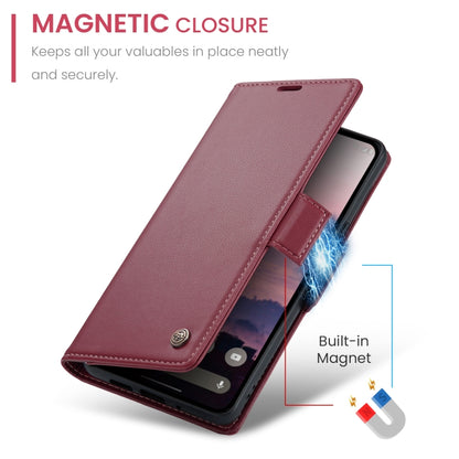 For Google Pixel 9 / 9 Pro CaseMe 023 Butterfly Buckle Litchi Texture RFID Anti-theft Leather Phone Case(Wine Red) - Google Cases by CaseMe | Online Shopping UK | buy2fix