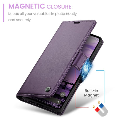 For Google Pixel 9 / 9 Pro CaseMe 023 Butterfly Buckle Litchi Texture RFID Anti-theft Leather Phone Case(Pearly Purple) - Google Cases by CaseMe | Online Shopping UK | buy2fix