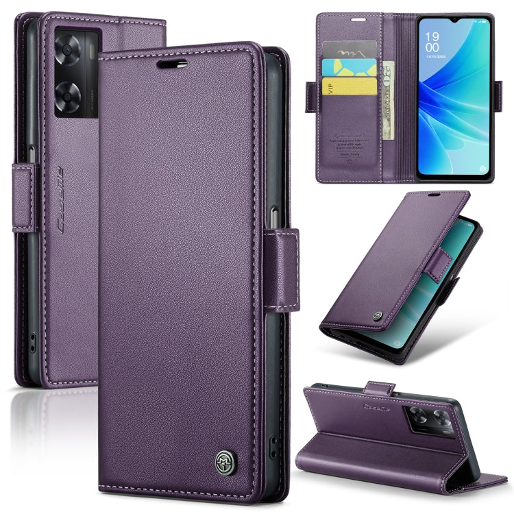 For OPPO A77 4G Global / A57e 4G CaseMe 023 Butterfly Buckle Litchi Texture RFID Anti-theft Leather Phone Case(Pearly Purple) - OPPO Cases by CaseMe | Online Shopping UK | buy2fix