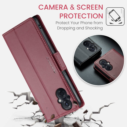 For OPPO F21 Pro 5G Globa/Reno8 Z Global CaseMe 023 Butterfly Buckle Litchi Texture RFID Anti-theft Leather Phone Case(Wine Red) - OPPO Cases by CaseMe | Online Shopping UK | buy2fix