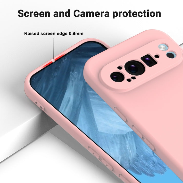 For Google Pixel 9 Pro XL Pure Color Liquid Silicone Shockproof Phone Case(Pink) - Google Cases by buy2fix | Online Shopping UK | buy2fix