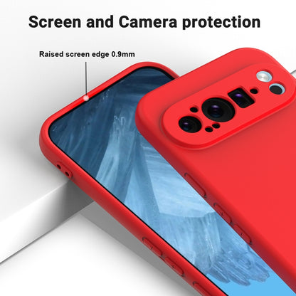 For Google Pixel 9 Pro XL Pure Color Liquid Silicone Shockproof Phone Case(Red) - Google Cases by buy2fix | Online Shopping UK | buy2fix