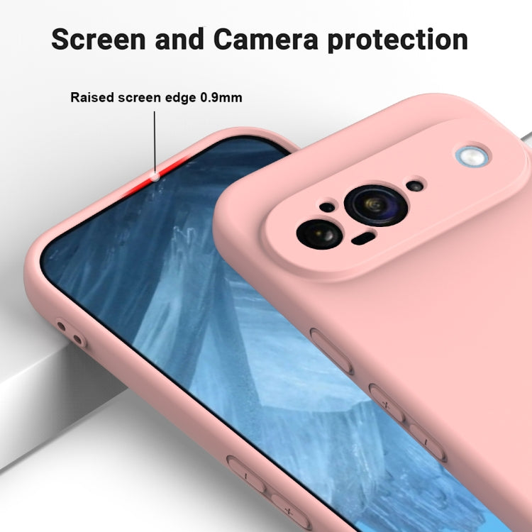 For Google Pixel 9 Pure Color Liquid Silicone Shockproof Phone Case(Pink) - Google Cases by buy2fix | Online Shopping UK | buy2fix