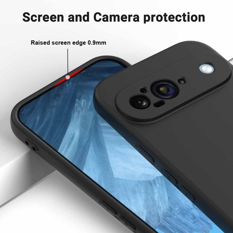 For Google Pixel 9 Pure Color Liquid Silicone Shockproof Phone Case(Black) - Google Cases by buy2fix | Online Shopping UK | buy2fix