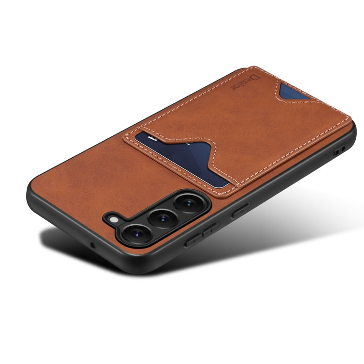 For Samsung Galaxy S24+ 5G Denior PU Back Cover Card Slot Holder Phone Case(Brown) - Galaxy S24+ 5G Cases by Denior | Online Shopping UK | buy2fix