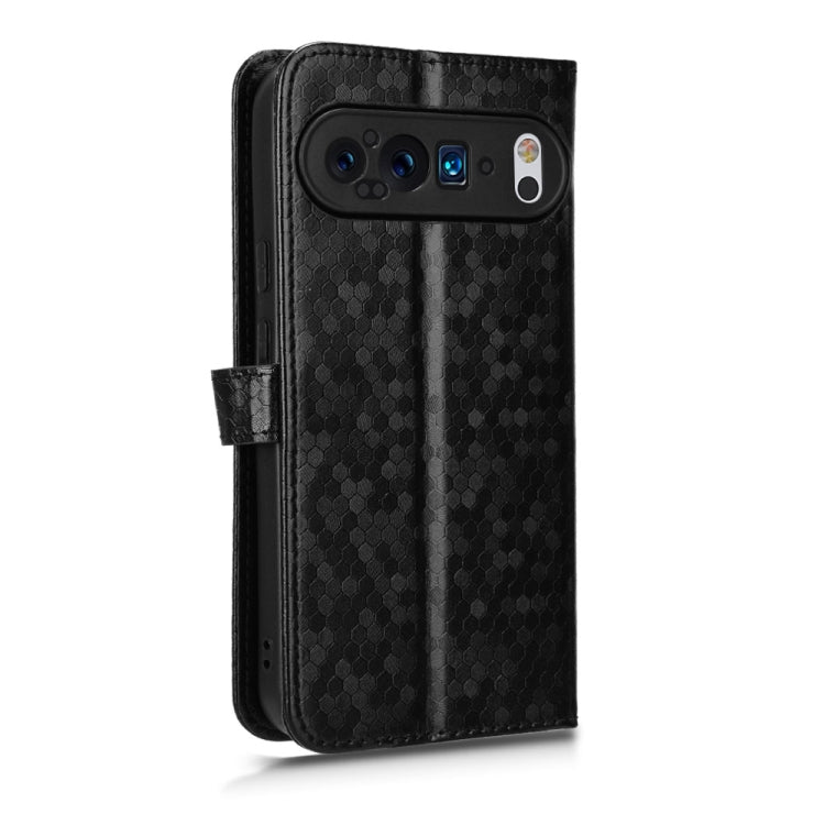 For Google Pixel 9 Honeycomb Dot Texture Leather Phone Case(Black) - Google Cases by buy2fix | Online Shopping UK | buy2fix