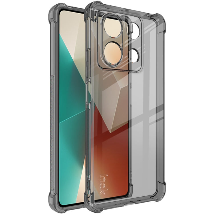 For Xiaomi Redmi Note 13 5G Global imak Shockproof Airbag TPU Phone Case(Transparent Black) - Xiaomi Cases by imak | Online Shopping UK | buy2fix