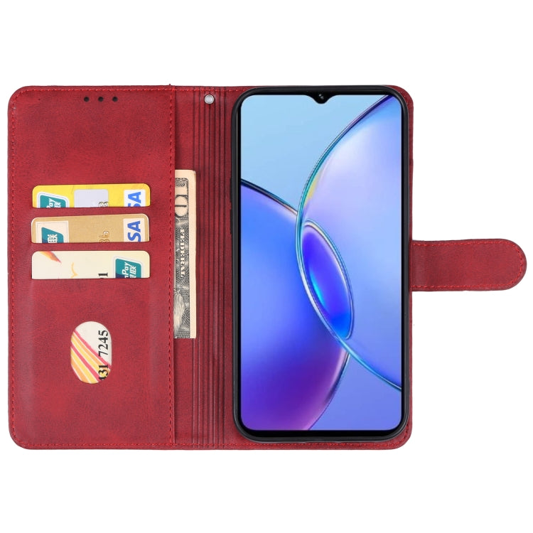 For vivo Y28 4G Leather Phone Case(Red) - vivo Cases by buy2fix | Online Shopping UK | buy2fix