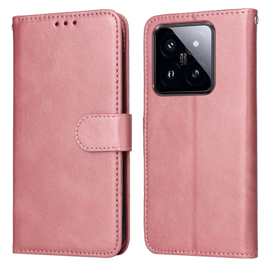 For Xiaomi 14 Pro Classic Calf Texture Flip Leather Phone Case(Rose Gold) - 14 Pro Cases by buy2fix | Online Shopping UK | buy2fix