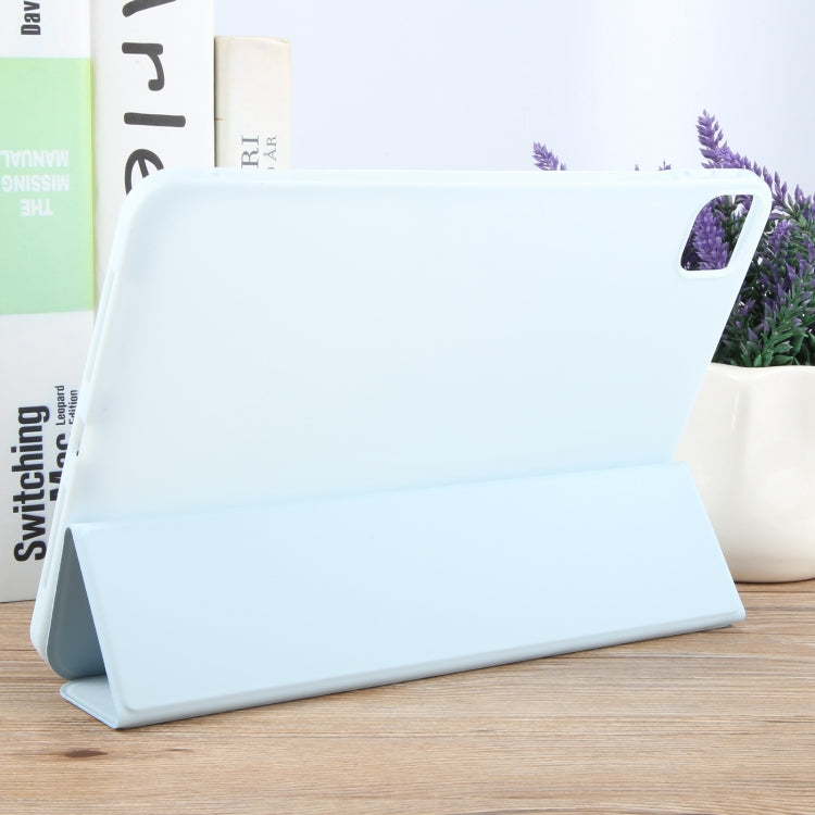 For iPad Pro 11 2024 GEBEI 3-folding Holder Shockproof Flip Leather Tablet Case(Sky Blue) - iPad Pro 11 2024 Cases by GEBEI | Online Shopping UK | buy2fix