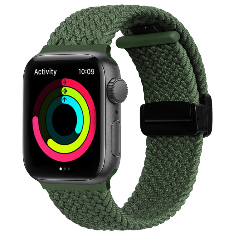 Magnetic Fold Clasp Woven Watch Band For Apple Watch 3 42mm(Green) - Watch Bands by buy2fix | Online Shopping UK | buy2fix