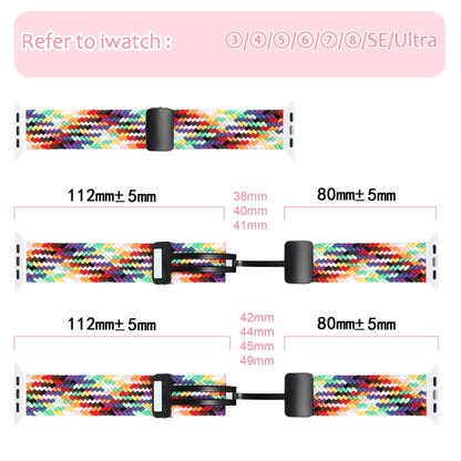 Magnetic Fold Clasp Woven Watch Band For Apple Watch Ultra 2 49mm(Rainbow Color) - Watch Bands by buy2fix | Online Shopping UK | buy2fix