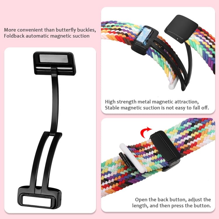 Magnetic Fold Clasp Woven Watch Band For Apple Watch SE 2023 40mm(Rainbow Color) - Watch Bands by buy2fix | Online Shopping UK | buy2fix