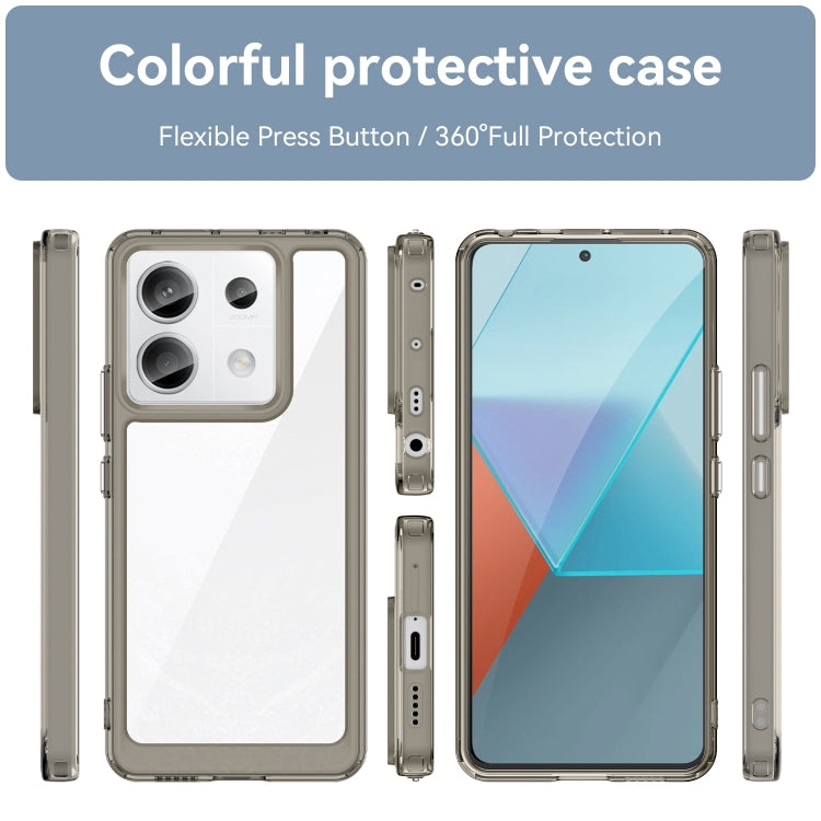 For Xiaomi Redmi Note 13 Pro 5G Colorful Series Acrylic Hybrid TPU Phone Case(Transparent Grey) - Note 13 Pro Cases by buy2fix | Online Shopping UK | buy2fix