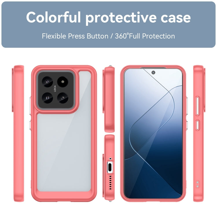 For Xiaomi 14 Colorful Series Acrylic Hybrid TPU Phone Case(Red) - 14 Cases by buy2fix | Online Shopping UK | buy2fix