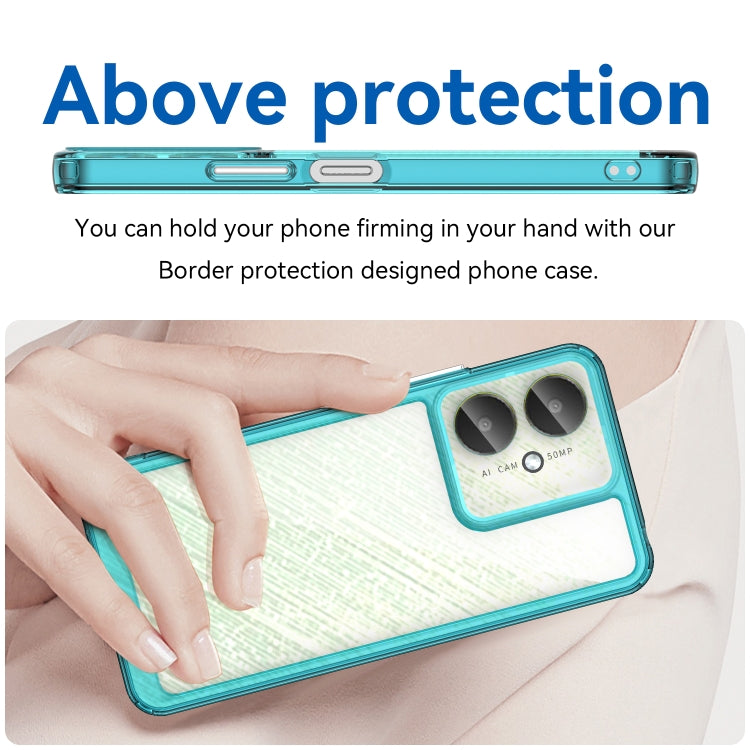 For Xiaomi Redmi 13R 5G Colorful Series Acrylic Hybrid TPU Phone Case(Transparent Blue) - 13R Cases by buy2fix | Online Shopping UK | buy2fix