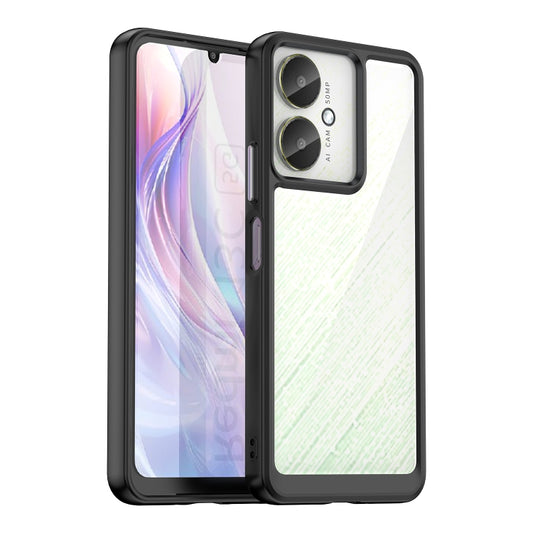 For Xiaomi Redmi 13C 5G Colorful Series Acrylic Hybrid TPU Phone Case(Black) - 13C Cases by buy2fix | Online Shopping UK | buy2fix