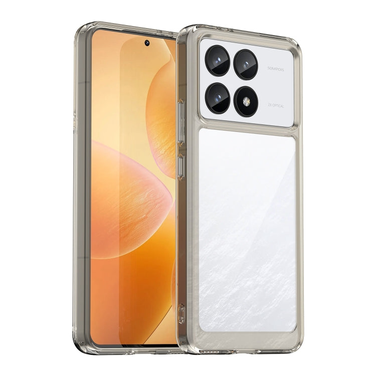 For Xiaomi Redmi K70 Colorful Series Acrylic Hybrid TPU Phone Case(Transparent Grey) - K70 Cases by buy2fix | Online Shopping UK | buy2fix