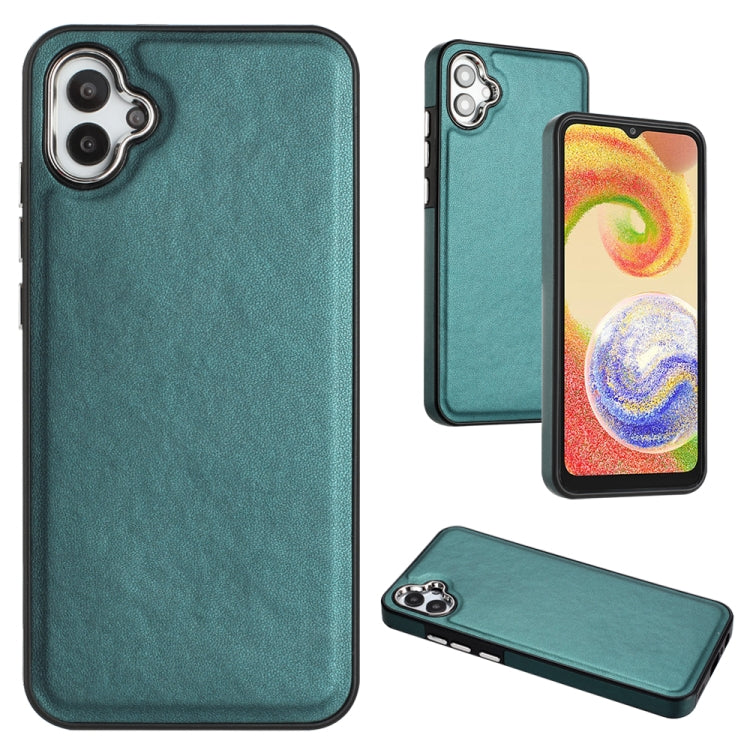 For Samsung Galaxy A04E / F04 / M04 Leather Texture Full Coverage Phone Case(Green) - Galaxy Phone Cases by buy2fix | Online Shopping UK | buy2fix