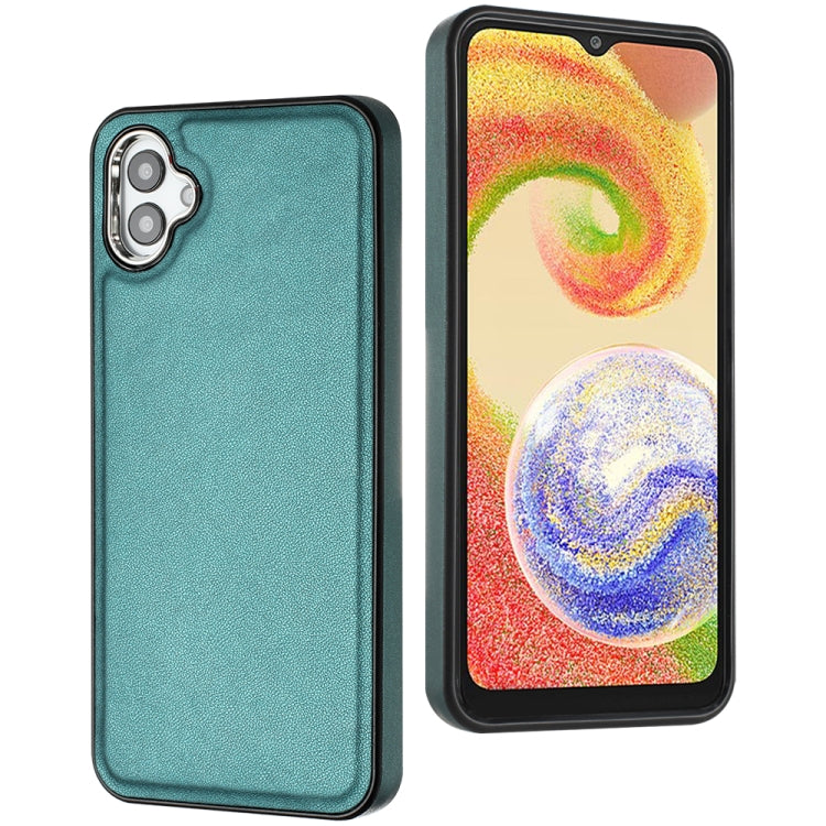 For Samsung Galaxy A04E / F04 / M04 Leather Texture Full Coverage Phone Case(Green) - Galaxy Phone Cases by buy2fix | Online Shopping UK | buy2fix