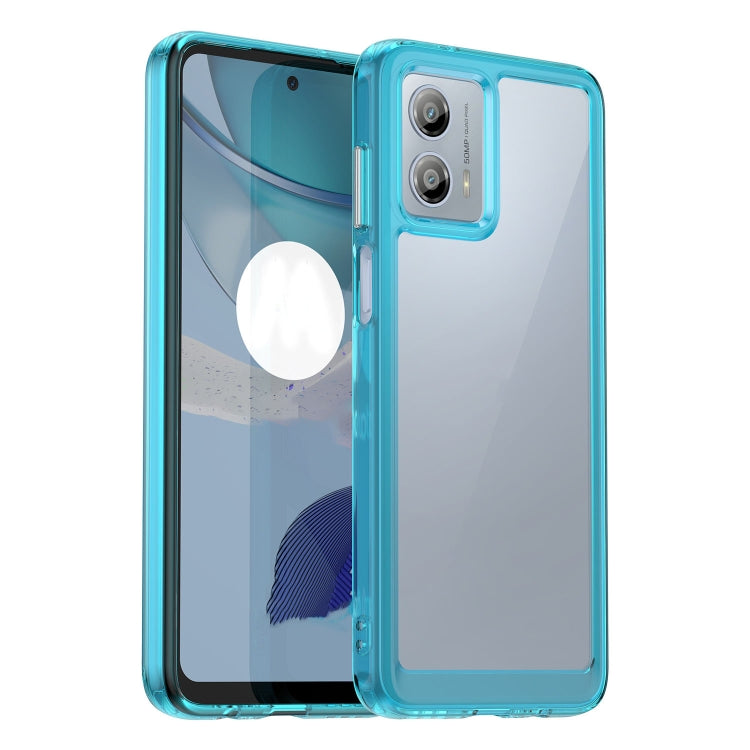 For Motorola Moto G53 5G Colorful Series Acrylic Hybrid TPU Phone Case(Transparent Blue) - Motorola Cases by buy2fix | Online Shopping UK | buy2fix