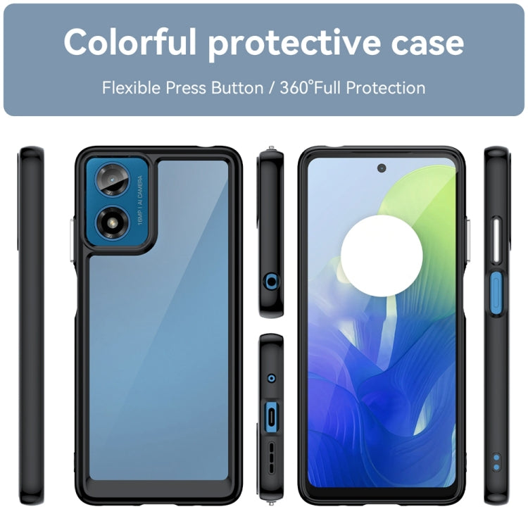 For Motorola Moto G24 Power Colorful Series Acrylic Hybrid TPU Phone Case(Black) - Motorola Cases by buy2fix | Online Shopping UK | buy2fix