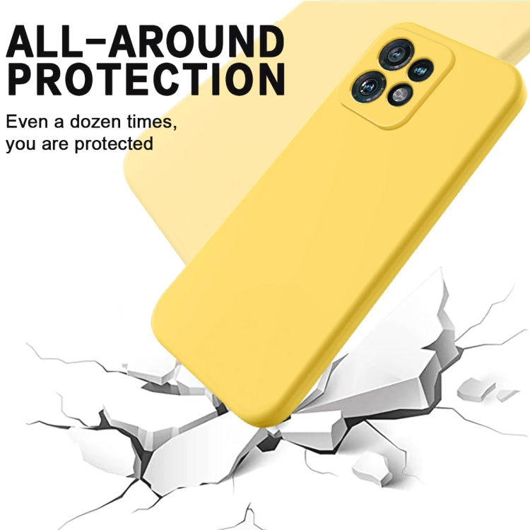 For Motorola Edge 40 Pro/Edge+ 2023/X40 Pure Color Liquid Silicone Shockproof Phone Case(Yellow) - Motorola Cases by buy2fix | Online Shopping UK | buy2fix