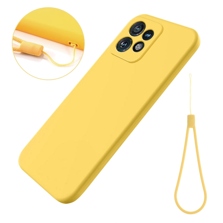 For Motorola Edge 40 Pro/Edge+ 2023/X40 Pure Color Liquid Silicone Shockproof Phone Case(Yellow) - Motorola Cases by buy2fix | Online Shopping UK | buy2fix