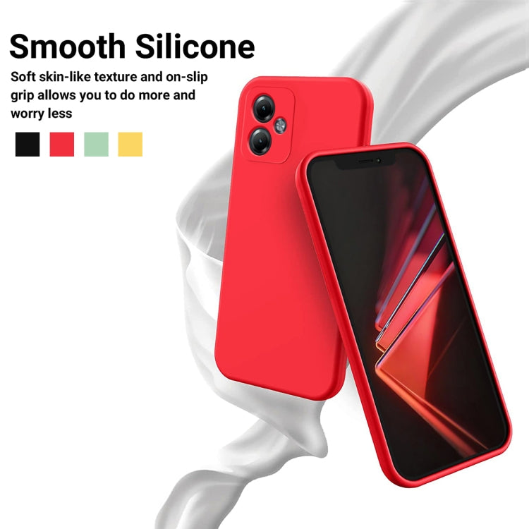 For Motorola Moto G14 Pure Color Liquid Silicone Shockproof Phone Case(Red) - Motorola Cases by buy2fix | Online Shopping UK | buy2fix