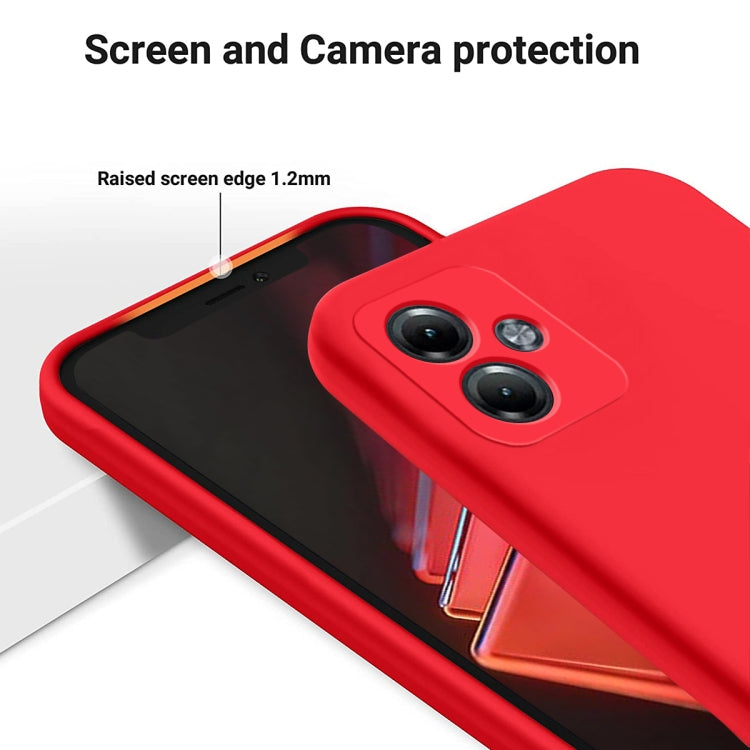 For Motorola Moto G14 Pure Color Liquid Silicone Shockproof Phone Case(Red) - Motorola Cases by buy2fix | Online Shopping UK | buy2fix